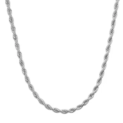 Harfi Women's Silver Rope Chain Necklace For Men