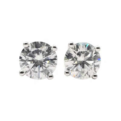 Harfi Women's Silver / White Diamond Moissanite Crystal Sterling Silver Earrings In Multi