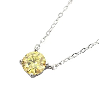 Harfi Women's Silver / Yellow / Orange Citrine Moissanite Crystal Sterling Silver Necklace In Multi