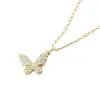 Harfi Women's Small Butterfly Micro Pave Gold Plated Charm Necklace In Gold