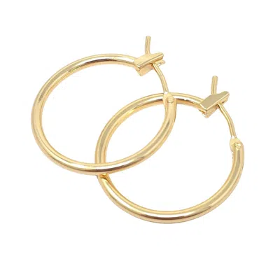 Harfi Women's Small Plain Gold Plated Hoop Earrings