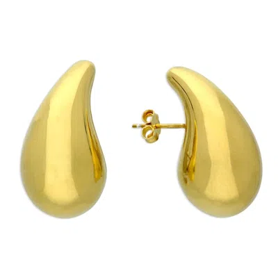 Harfi Women's Statement Gold Plated Teardrop Style Stud Earrings