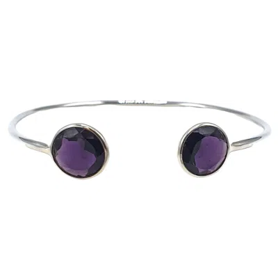Harfi Women's Sterling Silver Amethyst February Birthstone Glow Bracelet