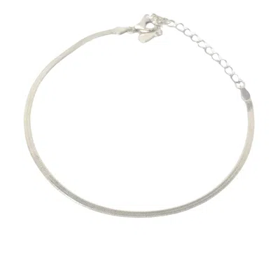 Harfi Women's Sterling Silver Everyday Herringbone Chain Bracelet