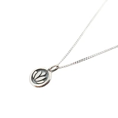 Harfi Women's Sterling Silver Mini Lotus Charm Necklace