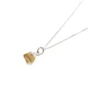 Harfi Women's Sterling Silver Raw Citrine November Birthstone Necklace In Silver