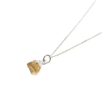 Harfi Women's Sterling Silver Raw Citrine November Birthstone Necklace