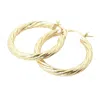 Harfi Women's Twisted Gold Plated Round Minimalist Stylish Hoops In Gold
