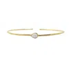 Harfi Women's White / Gold Gold Plated Minimalist Pearl June Birthstone Bangle In Gold