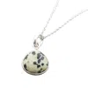 Harfi Women's White / Silver / Black Sterling Silver Dalmatian Jasper Gemstone Crystal Heart Charm Necklac In Metallic