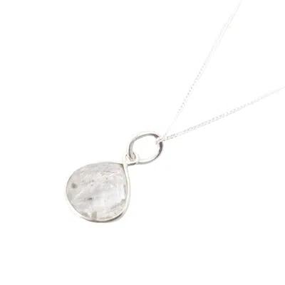 Harfi Women's White / Silver / Grey Herkimer Diamond April Birthstone Crystal Sterling Silver Necklace In Multi