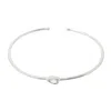 Harfi Women's White / Silver / Grey Minimalist Sterling Silver White Topaz April Birthstone Bangle Bracele In Multi