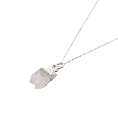 Harfi Women's White / Silver Raw Moonstone Sterling Silver June Birthstone Necklace