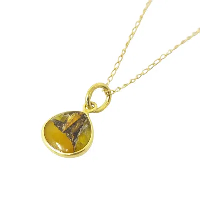 Harfi Women's Yellow 18ct Gold Vermeil Plated Citrine November Birthstone Necklace