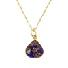 Harfi Women's Yellow Gold Vermeil Plated Amethyst February Birthstone Charm Necklace In Yellow