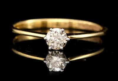 Pre-owned Hari 10k Gold 1/3 Ct Natural Solitaire Diamond Engagement Ring Mother Daughter Prom In M - N