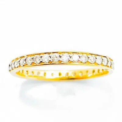Pre-owned Hari 0.51 Ct Natural Diamond 10k Yellow Gold Stackable Full Eternity Ring Band 5 -11 In J - K