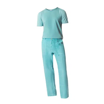Haris Cotton Basic Cotton Men's Shirt Crystal Blue