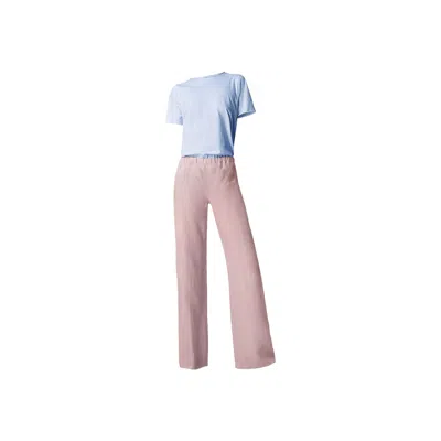 Haris Cotton Basic Cotton Women's T-shirt Sky Blue