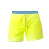 Haris Cotton Green Solid Men's Swimsuit With Printed Belt Lime-blue Flowers In Green