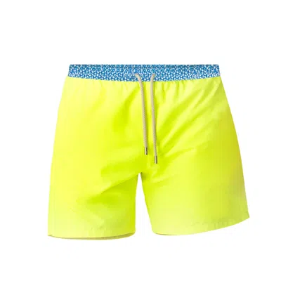 Haris Cotton Green Solid Men's Swimsuit With Printed Belt Lime-blue Flowers