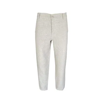 Haris Cotton Grey Linen Men's Pant In Natural Color In Gray