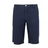Haris Cotton Men's Back Pockets Linen Bermuda-blue Marine In Blue