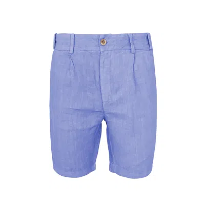 Haris Cotton Men's Blue Linen Bermuda Shorts Regatta