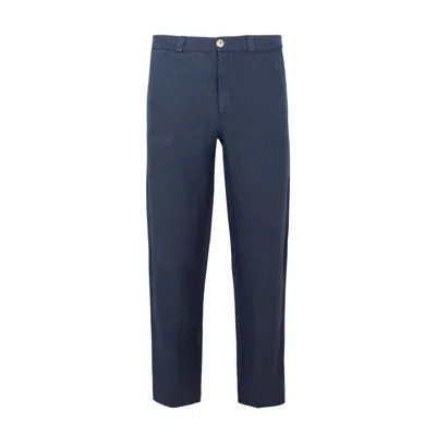 Haris Cotton Men's Classic Fit Linen Pants-blue Marine