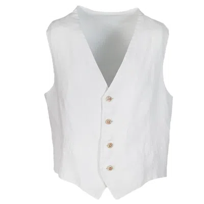 Haris Cotton Men's Classic Linen Vest-white