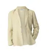 Haris Cotton Men's Green Solid Lapel Neck Linen Blazer Pistachio In Green