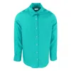 Haris Cotton Men's Linen Basic Long-sleeved Shirt-island Green In Green