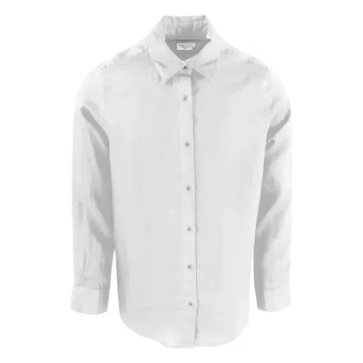 Haris Cotton Men's Linen Basic Long-sleeved Shirt-white