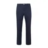 Haris Cotton Men's Linen Pants With Back Cargo Pockets_blue Marine In Blue