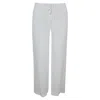 Haris Cotton Men's Linen Pants With Elastic Waistband And Back Pockets-white In White