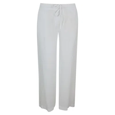 Haris Cotton Men's Linen Pants With Elastic Waistband And Back Pockets-white