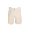 Haris Cotton Men's Neutrals Linen Bermuda Shorts-beach Sand