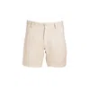 Haris Cotton Men's Neutrals Linen Bermuda Shorts_beach Sand