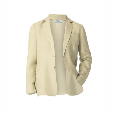 Haris Cotton Men's Neutrals Solid Lapel Neck Linen Blazer Latte