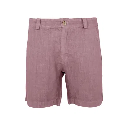 Haris Cotton Men's Pink / Purple Linen Bermuda Shorts-dusty Rose