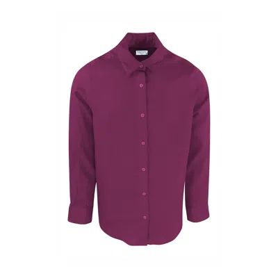 Haris Cotton Men's Purple Linen Basic Long-sleeved Shirt Tulip