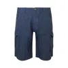 Haris Cotton Men's Safari Linen Bermuda- Blue Marine In Blue