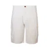 Haris Cotton Men's Safari Linen Bermuda-white In White