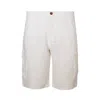 Haris Cotton Men's Safari Linen Bermuda-white In White