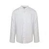 Haris Cotton Men's Slim Fit Mandrin Neck Linen Shirt-white In White
