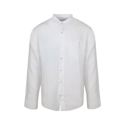 Haris Cotton Men's Slim Fit Mandrin Neck Linen Shirt-white