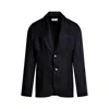 Haris Cotton Men's Solid Lapel Neck Linen Blazer-blue Marine In Blue