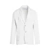 Haris Cotton Men's Solid Lapel Neck Linen Blazer-white In White