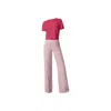 Haris Cotton Pink / Purple Basic Cotton Women's T-shirt Berry In Pink/purple