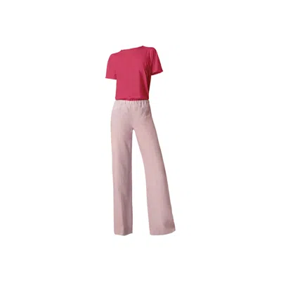 Haris Cotton Pink / Purple Basic Cotton Women's T-shirt Berry In Pink/purple